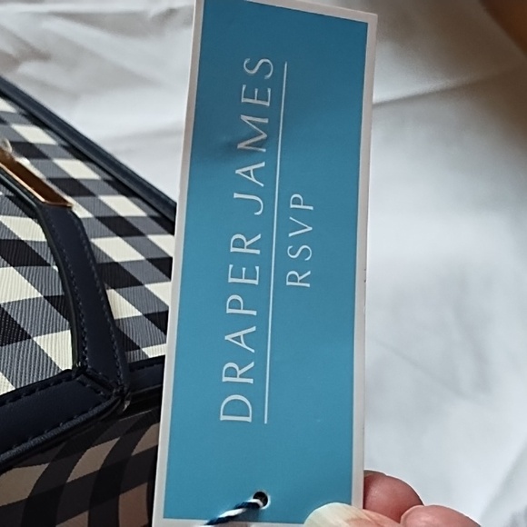 Draper James Black and White Gingham Crossbody Bag - Picture 5 of 9